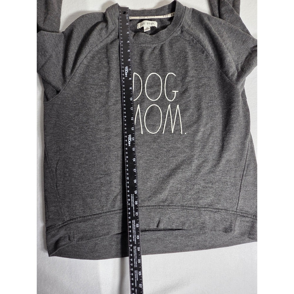 Rae Dunn Women Dog Mom Sweatshirt S Gray Heather Long Sleeve Crew Neck Pullover